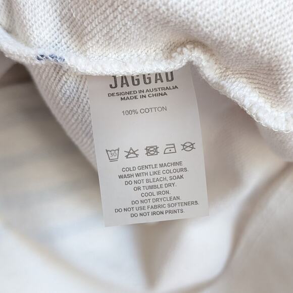 Jaggad Palmer Animal Print Striped Half Zip-Neck Logo Sweatshirt, size S - Picture 8 of 8